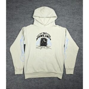 Bailey Sarian Suspish Hoodie Men's Size Medium Flames True Crime Graphic